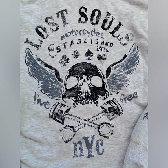 Modern Culture Lost Souls Motorcycles Hooded Zipper Sweatshirt - Size XL - Picture 8 of 8